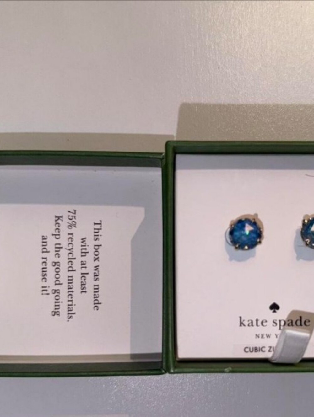kate spade Gold-Tone Stud Earrings with Blue Stones